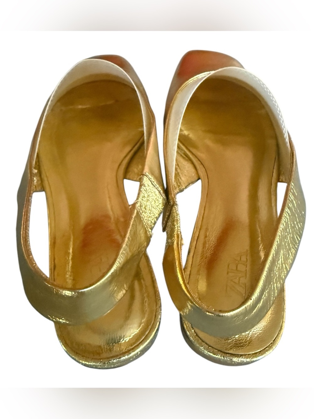 **Zara Gold Metallic Slingback Ballet Flats - EU 39 / US 8** - Picture 5 of 14